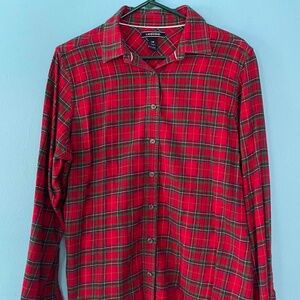 Lands' End Red Flannel 14